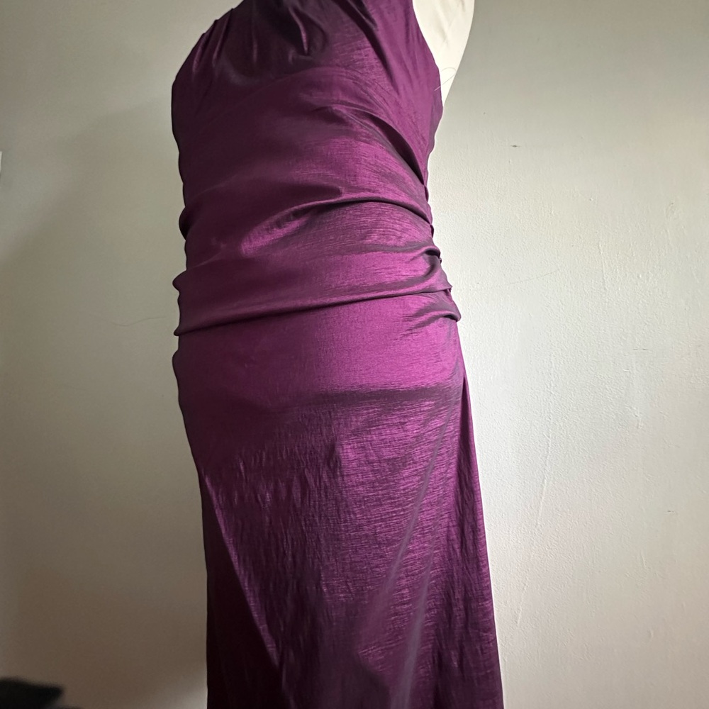 Metallic Purple Ruche Dress - Picture 5 of 7